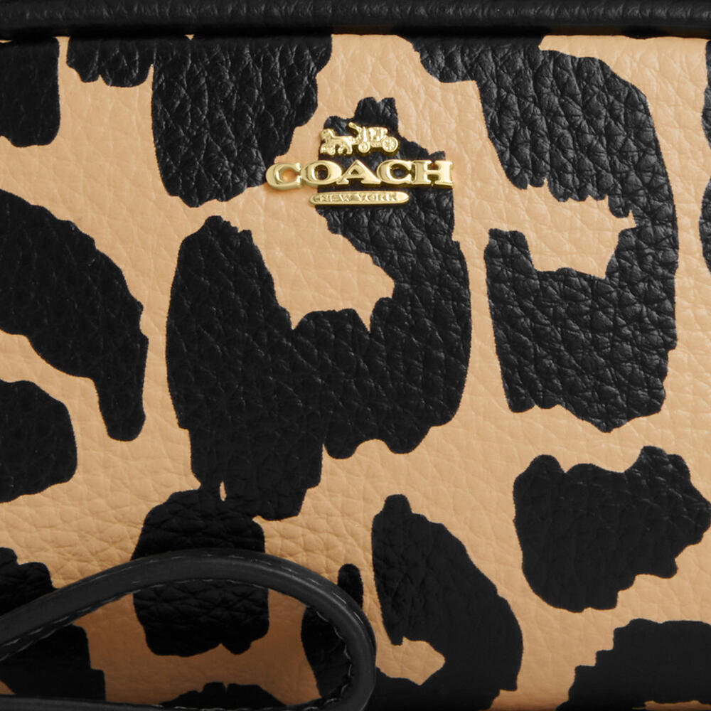 🖤 Coach NWT Pouch Wristlet With Leopard Print and Gold Hardware - Picture 4 of 7